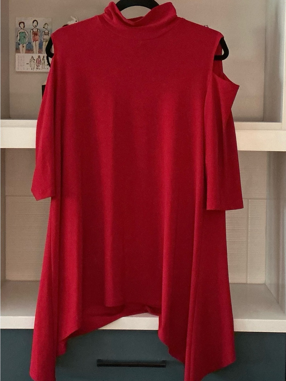 CLARA SUN WOO Flowy Deep Red Flowy Top - L
